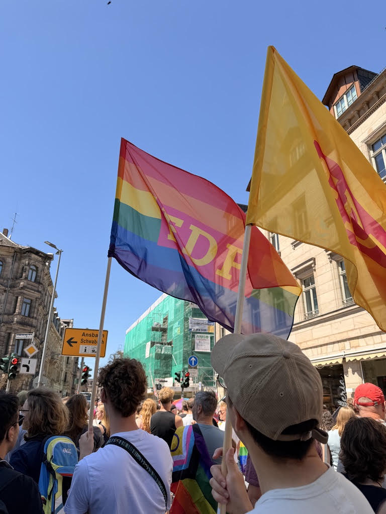 Unser Ortsverband auf dem CSD Fürth am 4. Juli 2026